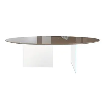 Mesa fija redonda Air Slim cristal Lago