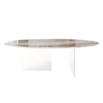 Mesa fija redonda Air Slim XGlass Lago