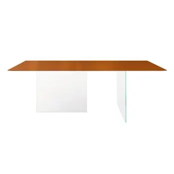Mesa fija rectangular Air Slim cristal Lago