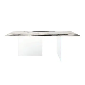 Mesa fija rectangular Air Slim XGlass Lago