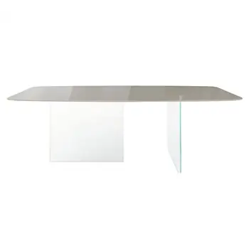 Mesa fija cantos redondeados Air Slim cristal Lago