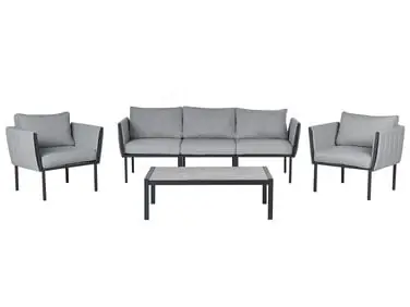 Conjunto de jardín con mesa 5 plazas SKALA Gris oscuro Metal - Jardín y balcón