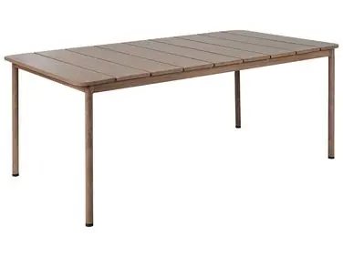 Mesa de jardín FLAVIA 185 cm 96 cm Metal Marrón - Jardín y balcón