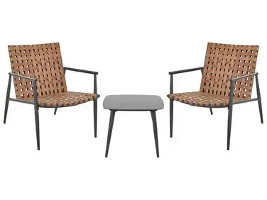 Conjunto de balcón ZIRIA Ratán sintético Marrón - Jardín y balcón