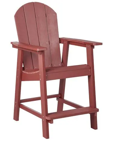 Silla de bar de jardín ADIRONDACK Material sintético Rojo - Jardín y balcón