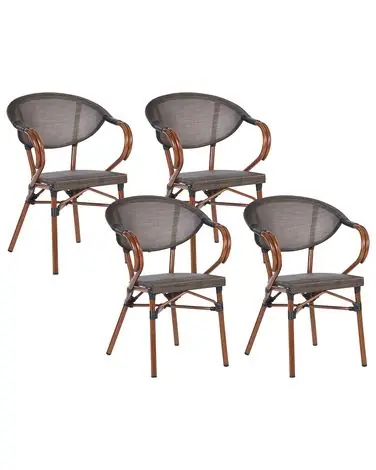 Conjunto de 4 sillas de jardín CASPRI II Metal Gris - Jardín y balcón