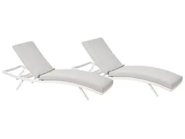 Conjunto de 2 tumbonas con cojines AMELIA Metal Gris claro - Jardín y balcón