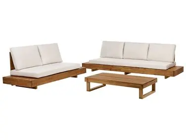 Conjunto de jardín con mesa 5 plazas MARETTIMO Blanco crema Madera de acacia certificada - Jardín y balcón