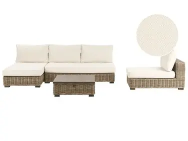 Conjunto de jardín con mesa 4 plazas VARALLO Derecha Gris Ratán modular - Jardín y balcón