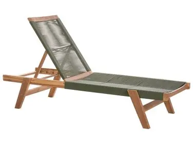 Sun Lounger PROSSEDI Reclining Acacia Wood Green - Garden & Balcony