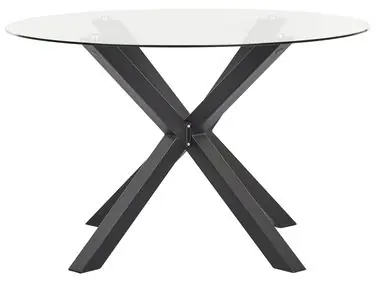 Mesa de jardín MALETTO 120 cm 120 cm Vidrio Negro - Jardín y balcón