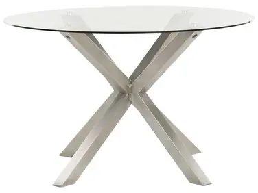 Mesa de jardín MALETTO 120 cm 120 cm Vidrio Plateado - Jardín y balcón