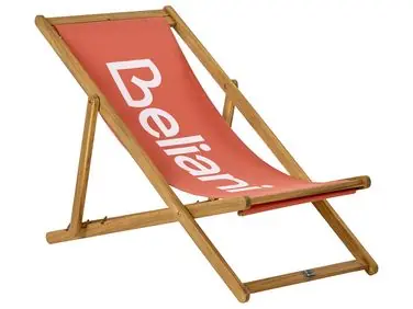 Folding Deck Chair ANZIO Acacia Wood Red - Garden & Balcony