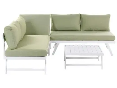 Garden Corner Sofa with Table 5 Seater COCCORINO Green Metal - Garden & Balcony