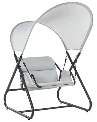 Patio Swing SOLAGNA Metal Light Grey - Garden & Balcony
