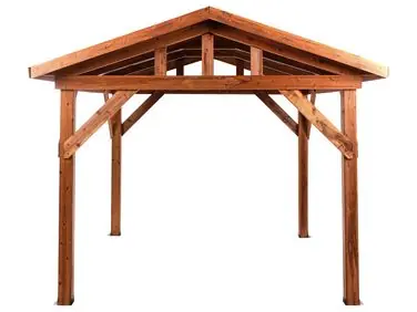 Cenador SECCHIA Madera de abeto 296 cm 350 cm Marrón/Gris - Jardín y balcón