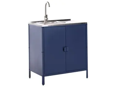 Armario de cocina exterior con fregadero VILAMA Azul - Jardín y balcón