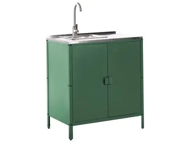 Armario de cocina exterior con fregadero VILAMA Verde - Jardín y balcón