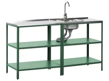 2 Piece Outdoor Kitchen Set with Sink VILAMA Green - Garden & Balcony