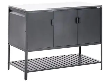Armario de cocina exterior MAENZA Negro Metal - Jardín y balcón