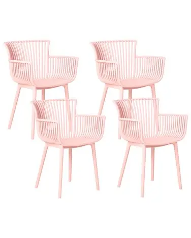 Set of 4 Garden Chairs PESARO Pink - Dining Room