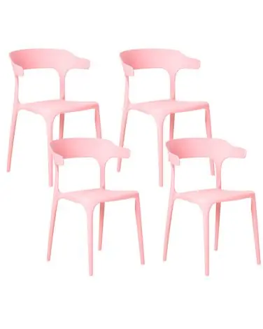 Set of 4 Garden Chairs GUBBIO Pink - Garden & Balcony