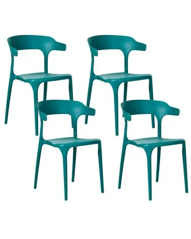 Set of 4 Garden Chairs GUBBIO Teal - Garden & Balcony