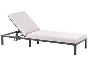 Tumbona con cojín LARIANO Metal Beige claro - Jardín y balcón