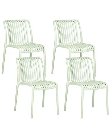 Set of 4 Garden Chairs ARICCIA Light Green - Garden & Balcony
