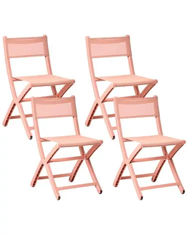 Set of 4 Garden Chairs TALCA Folding Coral - Garden & Balcony