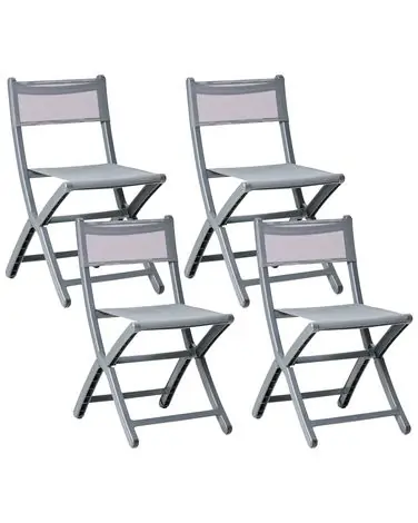 Set of 4 Garden Chairs TALCA Dark Grey - Garden & Balcony