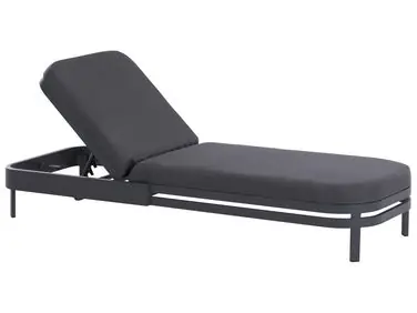 Sun Lounger NETTUNO Reclining Metal Graphite Grey - Garden & Balcony