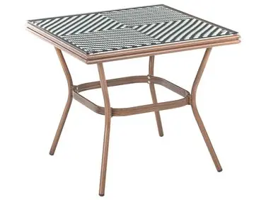 Bistro Table CASPRI 80 cm 80 cm Glass Black/ White - Garden & Balcony