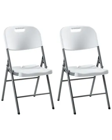 Conjunto de 2 sillas de jardín CUGNOLI plegable Blanco - Jardín y balcón