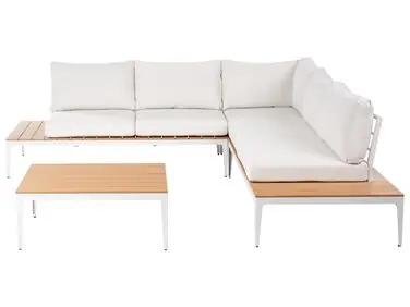 Conjunto esquinero de jardín 5 plazas POSITANO Blanco crema - Jardín y balcón