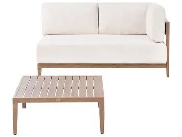 Sofá de jardín con mesa 2 plazas SAMPIERI Marrón Metal - Jardín y balcón