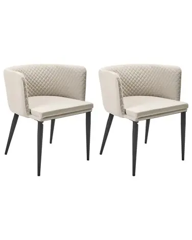 Conjunto de 2 sillas de jardín LIMASSON Tela Beige - Jardín y balcón