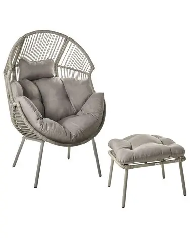 Silla de jardín MURANO Ratán sintético Gris - Jardín y balcón