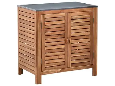 Armario de cocina exterior BRUCOLI Marrón Madera de acacia - Jardín y balcón