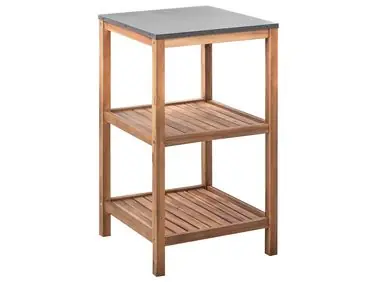 Isla de cocina exterior BRUCOLI Marrón Madera de acacia - Jardín y balcón