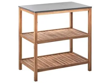 Isla de cocina grande BRUCOLI Marrón Madera de acacia - Jardín y balcón