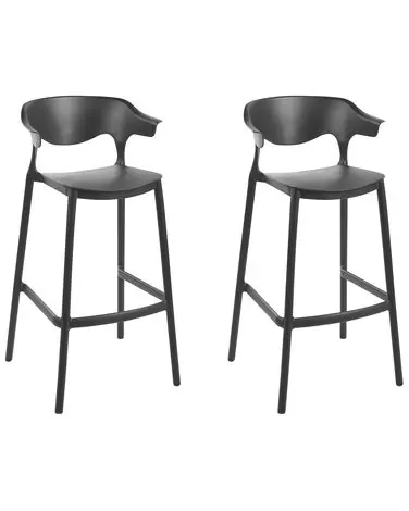Conjunto de 2 sillas de bar de jardín GUBBIO Negro - Jardín y balcón
