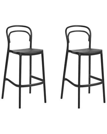 Conjunto de 2 sillas de bar de jardín PORANO Negro - Comedor