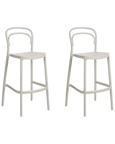 Conjunto de 2 sillas de bar de jardín PORANO Beige - Comedor