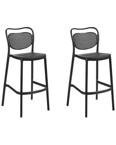 Conjunto de 2 sillas de bar de jardín CELLENO Negro - Comedor