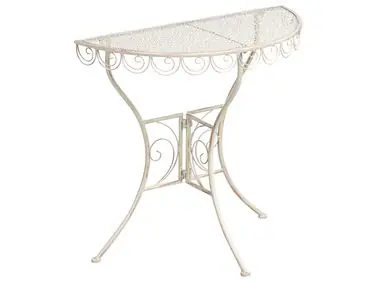 Bistro Table JUINA 80 cm 36 cm Metal Light Beige - Garden & Balcony