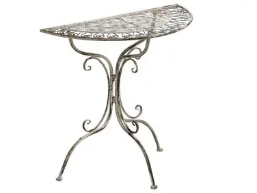 Mesa de balcón NURRA 80 cm 36 cm Metal Gris - Jardín y balcón