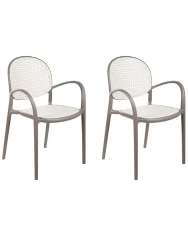 Conjunto de 2 sillas de jardín POVOLETTO Material sintético Marrón claro - Jardín y balcón
