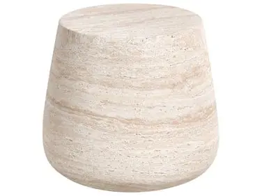 Mesa auxiliar BIENTINO 46 cm 46 cm Efecto travertino - Jardín y balcón
