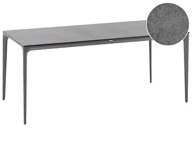 Mesa de jardín SOVARETO 180 cm 90 cm Efecto piedra Gris oscuro - Jardín y balcón